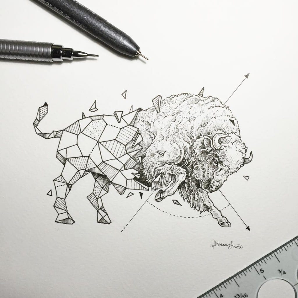 geometric bison